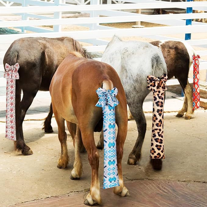 4 Pcs Horse Tail Bag Stretchy 22" Breathable with 2 Strands to Keep Clean and Protected Grooming Supplies-PawvioPets