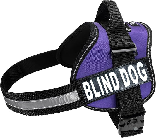 Doggie Stylz Blind Dog Harness No Pull No Escape Dog Vest for Blind Dogs Adjustable Vest with Handle Blind Dog Accessories and Patches for Training and Mobility-PawvioPets