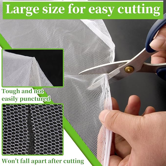 78x10Ft Mosquito Netting Garden Mesh Netting, Bug Insect Mosquito Fly Bird Net, Animals Barrier Protection Net, White 3x24m-PawvioPets