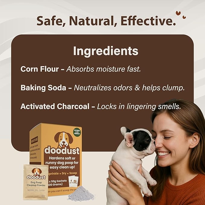 Doodust Dog Poop Clean Up Powder, Poop Hardener & Yard Cleaner, Biodegradable, Pet-Safe, Stops Odor and Makes Pickup Easy-PawvioPets