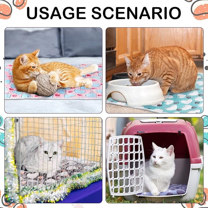 4 Pcs Waterproof Guinea Pig Blankets Washable Small Animal Fleece Bedding Absorbent Guinea Pig Cage Liners Reusable Pet Pee Pad Sleep Mat Pad Cover for Hamster Ferret (Heart Pattern,24 x 47 Inch)-PawvioPets