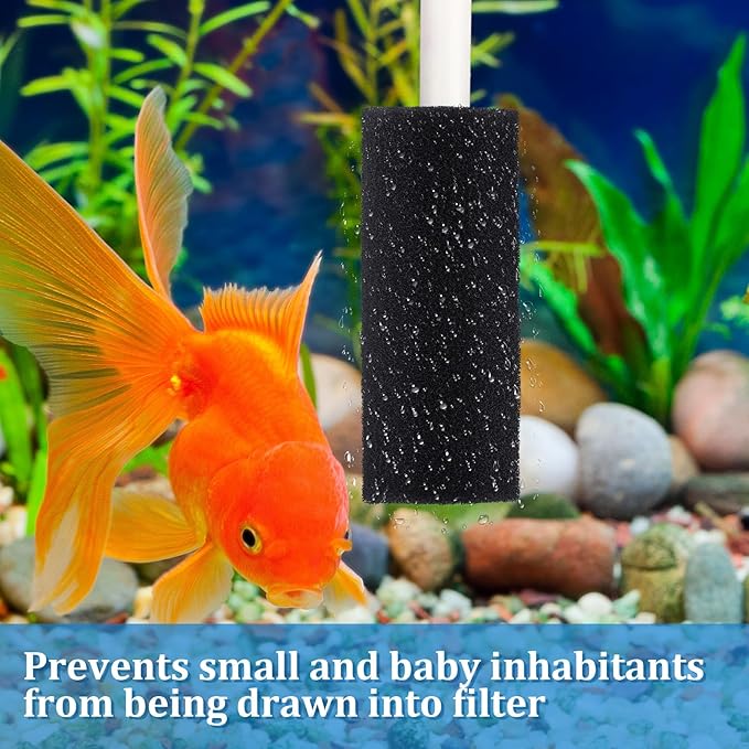 12 Pack 5.9'' Big Pre-Filter Sponge Foam Replacement Filtration Kit for Aquarium, 0.8" Intake Shrimp Fry Fish Tank Filter, Replacement Foam Cover-PawvioPets