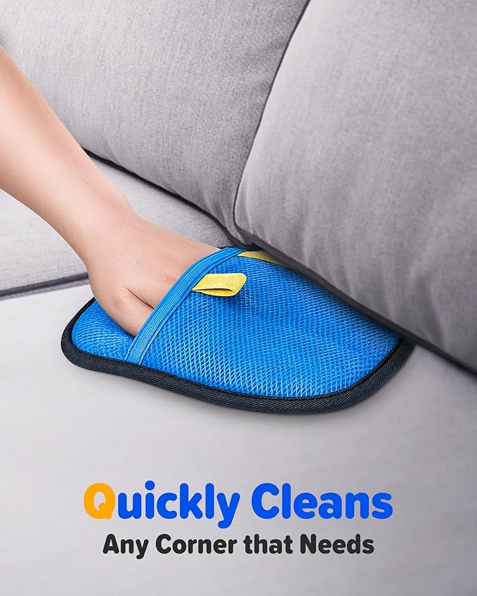 2025 Thickened Electrostatic Pet Hair Removal Gloves (2 Pcs) - Reusable Strong Grooming Gloves for Cats & Dogs, Hair Remover for Couch, Furniture, Carpet, Car Seats & Clothing (Blue)-PawvioPets