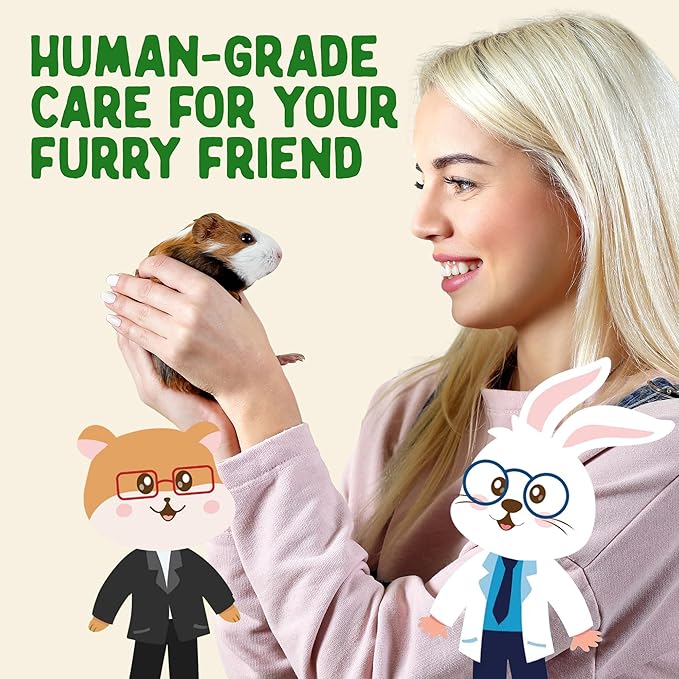 DOC EDDIE'S Digestive Bites - Plant-Based Small Animal Treats for Rabbits, Guinea Pigs, Hamsters, Gerbils, and More - Probiotics Supplement Made with Timothy Hay, Real Fruits, and Veggies-PawvioPets