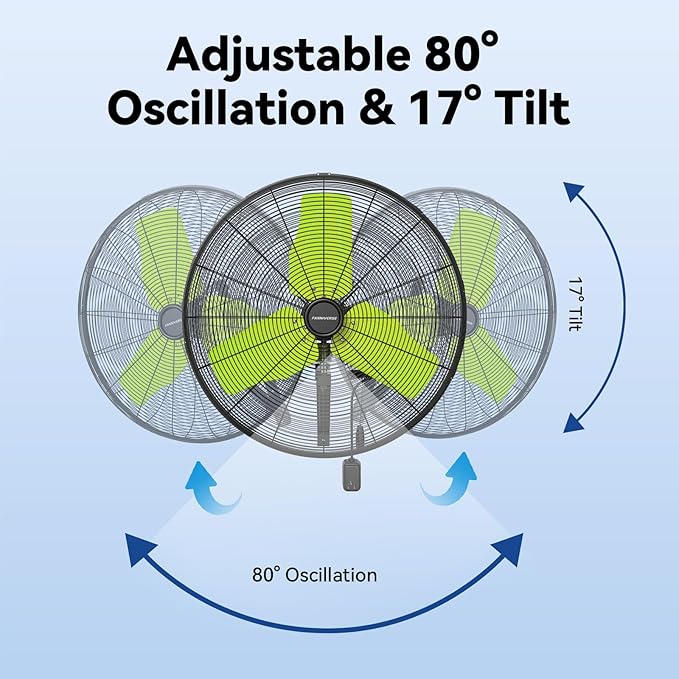 24 Inch 9500 CFM Waterproof Wall Fan Pro Series - Outdoor High Velocity Wall Mount Fan with Enclosed Motor for Residential, Warehouse, Patio, Shop, Garage, Barn UL Safety Listed-PawvioPets