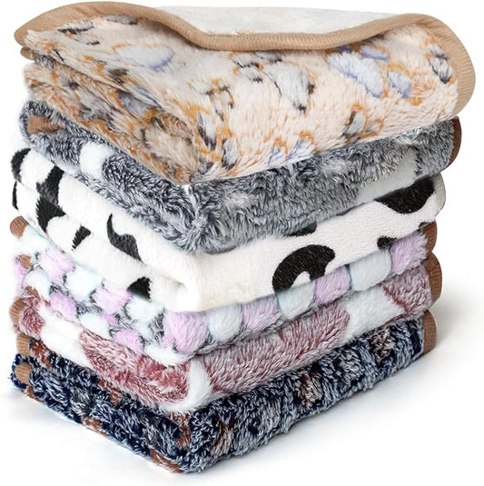 6 Pcs Washable Guinea Pig Blankets Absorbent Animal Fleece Bedding Waterproof Cage Liners Reusable Pet Pee Pad Sleep Mat Pad Cover for Hamster Ferret Rabbit Chinchilla Hedgehog (20"x30")-PawvioPets