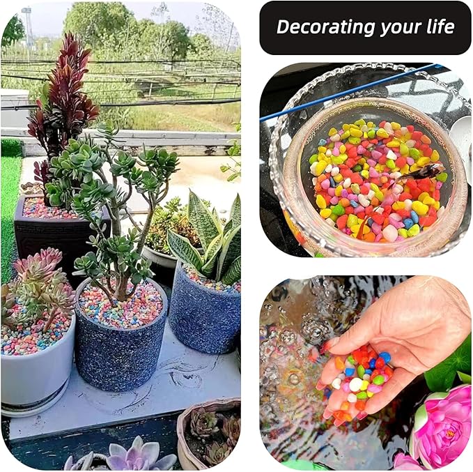 Black Pebbles for Crafts, 0.9 Pound Natural Polished Aquarium Gravel, Decorative Pebbles for Indoor Plants, Turtle Tank, Vase, Succulents Cactus, Garden Landscaping-PawvioPets