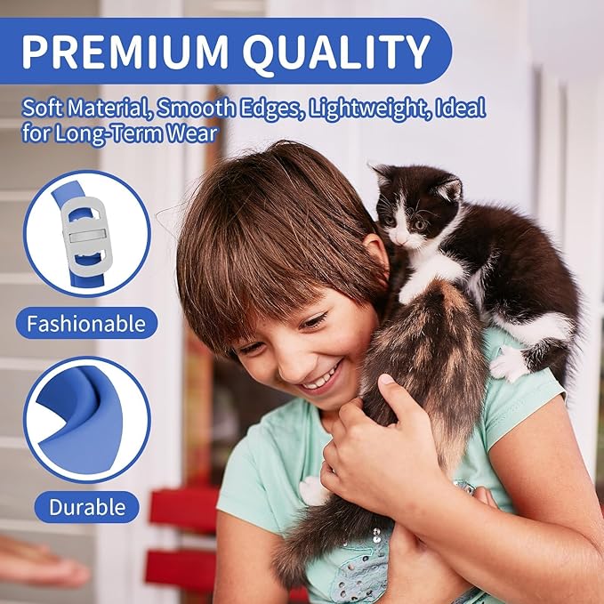 4 Pack Flea and Tick Collar for Cats, 32 Months Flea and Tick Treatment, Flea and Tick Prevention, Waterproof, Adjustable Flea and Tick Collar for Kittens, Blue & Orange-PawvioPets