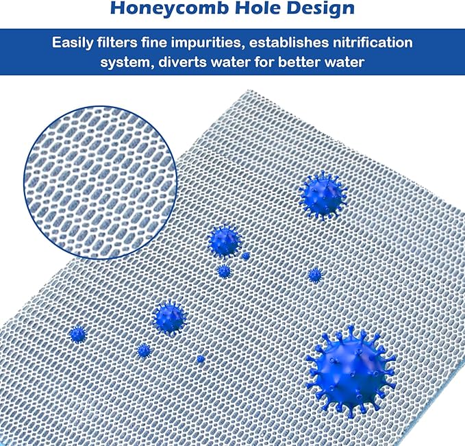 8 Layer Aquarium Filter Media Pad,15.7 x 11.8 in Washable Cuttable Filters Sponge Pads Foam Filter Floss Accessories for Fish Tank, Pond, Aquarium-PawvioPets