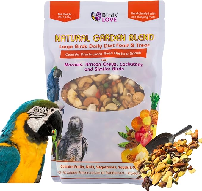 Birds LOVE All Natural Garden Blend Bird Food for Parrots 2lb-PawvioPets