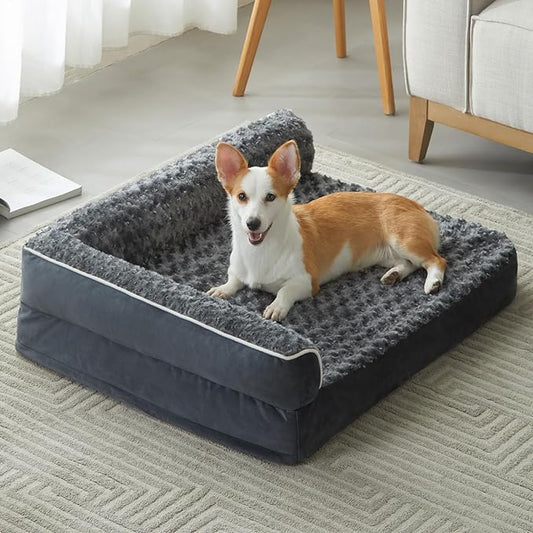 BFPETHOME Orthopedic Dog Beds for Large Dogs-Waterproof Sofa Dog Bed with Removable Washable Cover, Large Pet Bed with Waterproof Lining and Nonskid Bottom, Pet Bed for Dogs-PawvioPets
