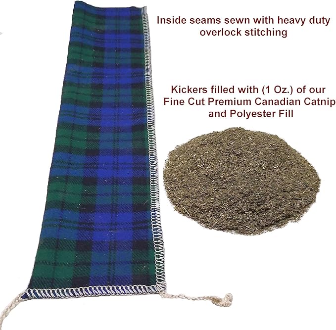 15" Catnip Cat Kicker Toys/Kitty Kick Sticks/Cat-Nip Kick Sticks (Light Denim and Dark Denim) (Kickers Filled with 1 oz Premium Canadian Catnip)-PawvioPets