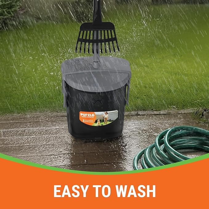 Dog Pooper Scooper with Bag Attachment, 40" Long Handle Pooper Scooper for Large Dogs, Dog Poop Scoop for Yard, Large Capacity Swivel Bin and Rake, Lavender Scented Bags (Grey)-PawvioPets