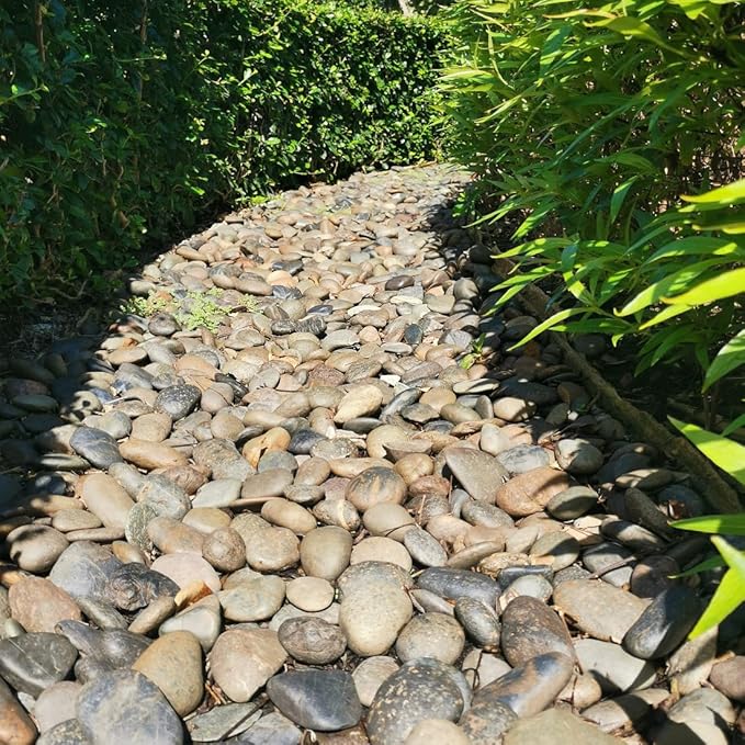 20lbs Natural River Rocks, 3"-4" Premium Pebbles for Garden and Landscape Design, Hand-Picked Smooth Stones for Fish Tank, Flower Pots, Indoor Water Fountains, Pathways, Backyard-PawvioPets