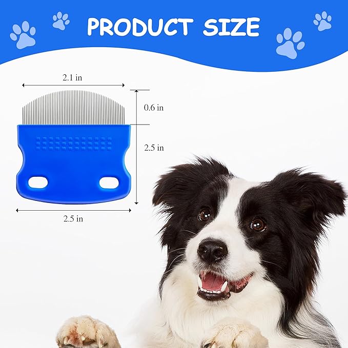 2 Pack Professional Eye Comb For Pets,Stainless Steel Tear Stain Remover For Cats & Dogs,Gentle Round-Head Grooming Tool,Precisely Removes Stains, Dirt And Debris From The Eye Area-PawvioPets