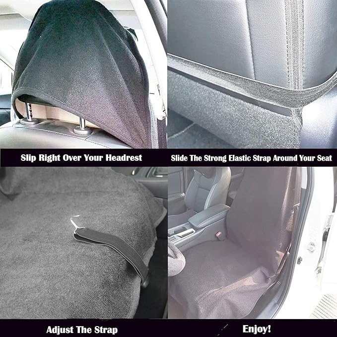 Car Seat Cover Protector Front Seats,for Gym Workout,Running,Swimming,Beach and Hiking,Waterproof Sweat Towel Bucket Seat Covers for Cars SUV Trucks (Grey, 1Pcs)-PawvioPets