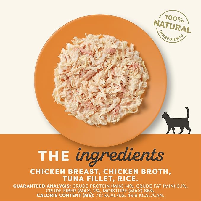 Applaws Natural Wet Cat Food in Broth, Limited Ingredient Canned Wet Cat Food, No Additives, Made with Natural Ingredients, Chicken Breast & Tuna Fillet in Broth (24 x 2.47oz Cans)-PawvioPets