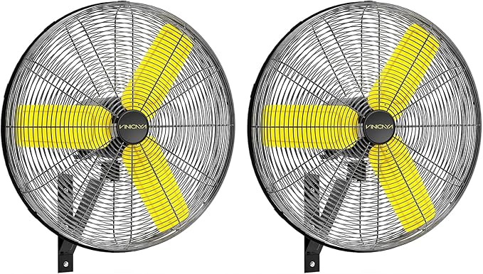 24 Inch Industrial Wall Fan Oscillating with 2 Pack, 7800 CFM Commercial Metal Wall Mount Fans with Poweful Motor, 3 Speed, Heavy Duty Indoor for Warehouse, Workshops, and Garage, UL Listed-PawvioPets