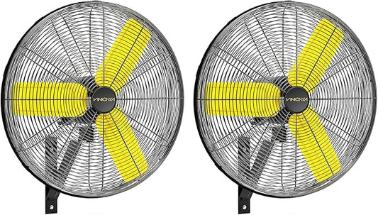 24 Inch Industrial Wall Fan Oscillating with 2 Pack, 7800 CFM Commercial Metal Wall Mount Fans with Poweful Motor, 3 Speed, Heavy Duty Indoor for Warehouse, Workshops, and Garage, UL Listed-PawvioPets
