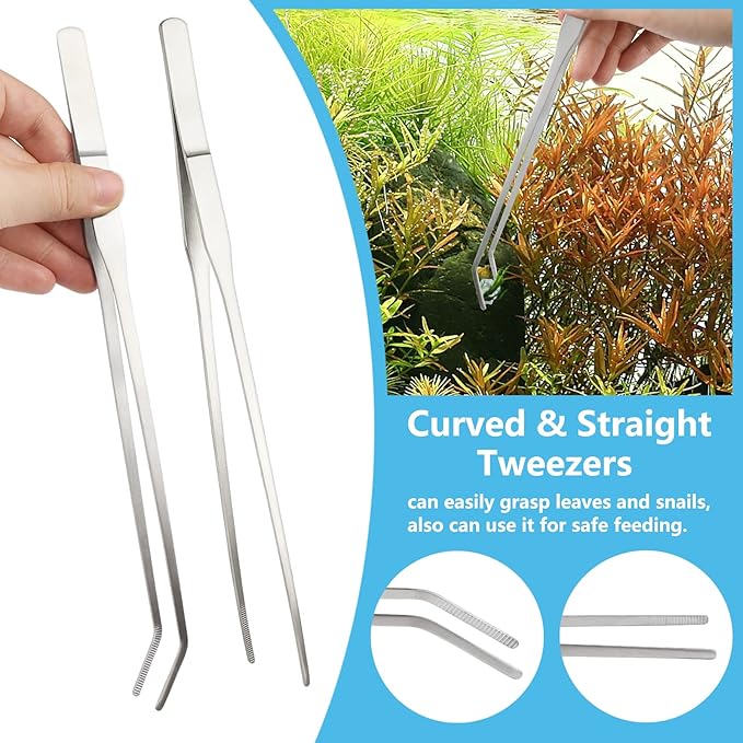 Fish Tank Cleaning Tools, 6 pcs Aquarium Cleaning Tools, Feeder Tools Kit, Aquarium Plants Cleaner, Algae Scraper for Glass Aquariums-PawvioPets