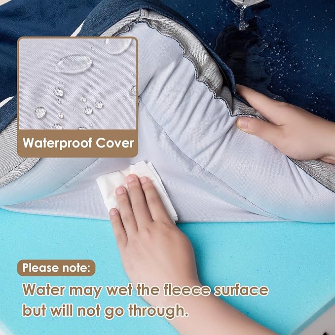 EHEYCIGA Orthopedic Dog Bed for Small Dogs, Waterproof Memory Foam Small Dog Beds with Sides, Non-Slip Bottom and Egg-Crate Foam Medium Pet Couch Bed with Washable Removable Cover, Navy-PawvioPets