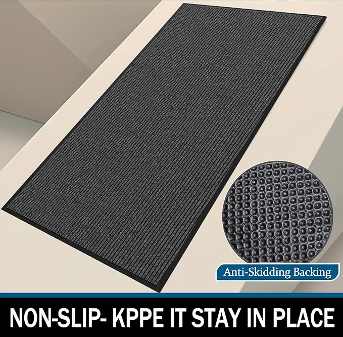 Door Floor Mat Commercial Grade Large Size 3' x 10'Heavy Duty Tough Entry Collection Slip Skid Entrance Mat with Rubber Backing Low Profile and Easy to Clean Indoor Outdoor Rug-PawvioPets