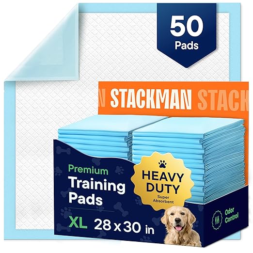 Dog Pads Large Pet Pee Pads for Dogs & Puppy Training 28" x 30" Potty Pads for Dogs [50-COUNT] Leak-Proof Dog and Puppy Pads - Quick-Dry Surface - Heavy Duty Absorbent Disposable Dog Wee Pad Bulk Pack-PawvioPets