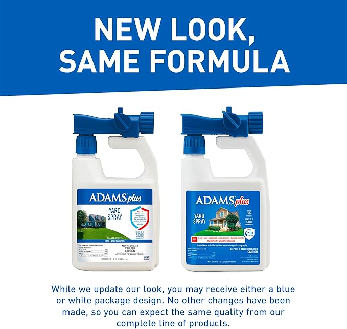 Adams Plus Yard Spray ; Kills Mosquitoes, Fleas, Ticks, Ants, And Many Other Listed Nuisance Pests in Outdoor Areas ; Treats Up to 5,000 Square Feet ; Easy To Use Hose-End Spray ; 32 Fl Oz-PawvioPets