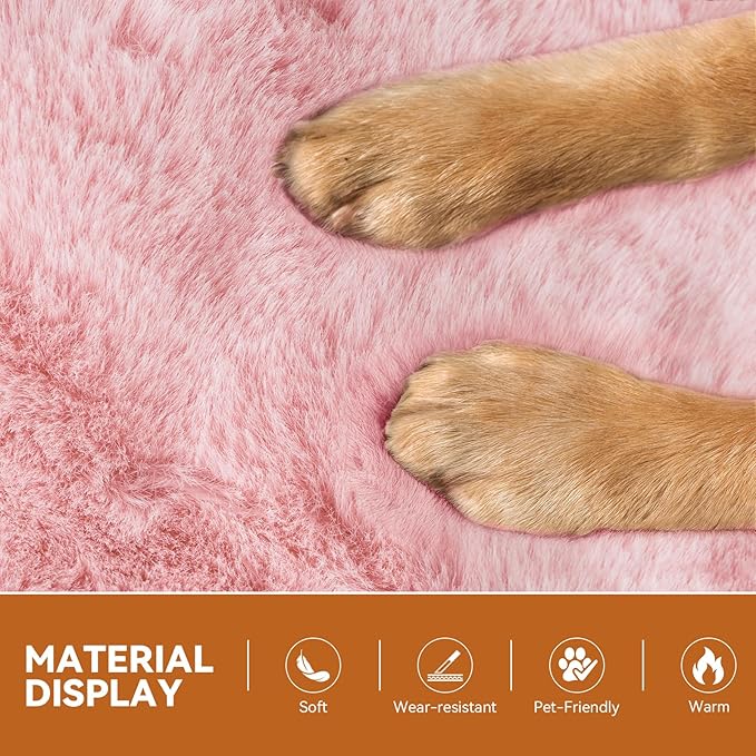 Dog Stairs with Furry Lids 18" H, 3-Step Wider Dog Steps with Storage for Small/Medium/Large Dogs Cats, Folding Sturdy Pet Stairs Climbing Bed or Sofa, Ramp for Car Hold Up to 200 lbs, Pink-PawvioPets