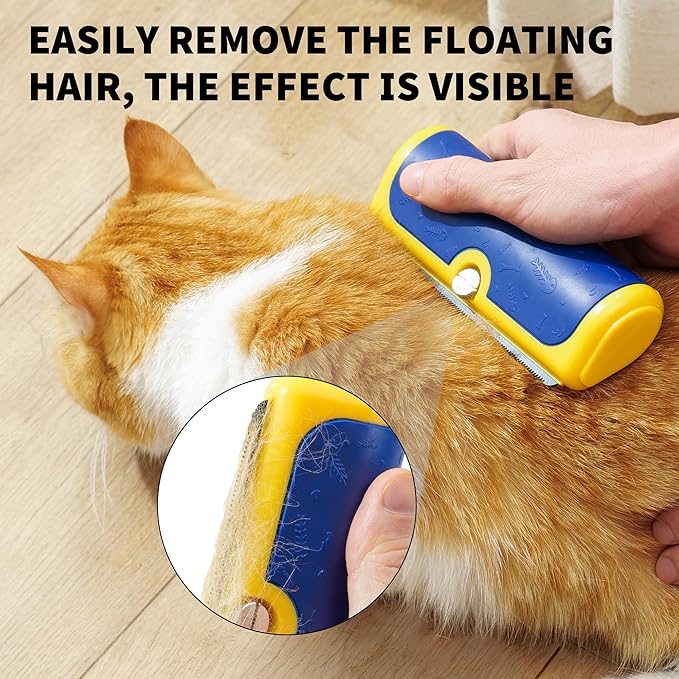 Dog Brush for Shedding, Deshedding Grooming Tool for Dogs & Cats, Pet Hair Remover, Cat Deshedding Comb, Professional Grooming Tool, Easy to Clean, Pet Grooming Brush for Dogs and Cats-PawvioPets