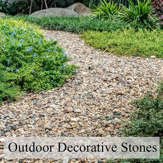 5 lbs Gravel for Fish Tank, 2/5 Inch Mixed Color River Rocks for Aquarium, Vase Fillers, Cactus Bonsai, Plant Soil Cover and Outdoor Garden Landscaping Rocks-PawvioPets