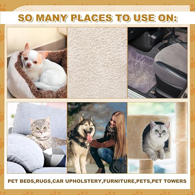 3 Pack Pet Hair Remover Sponge Cat and Dog Hair Sponge Rubber Pet Fur Lifter Removal Tool, Remove from Furniture, Carpet, Bedding, Clothing, 6.26 x 3.28 x 1.89 Inch-PawvioPets