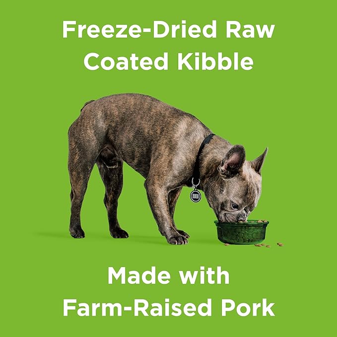 BIXBI Rawbble Dry Dog Food, Pork, 4 lbs - USA Made with Fresh Meat - No Meat Meal & No Corn, Soy or Wheat - Freeze Dried Raw Coated Dog Food - Minimally Processed for Superior Digestibility-PawvioPets