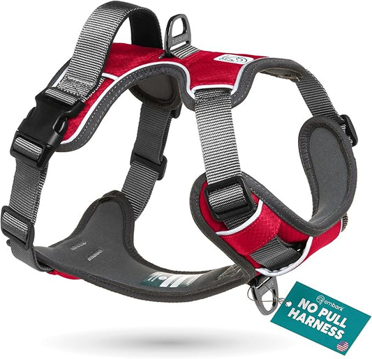 Embark Adventure Dog Harness, Reflective Trim No Pull Dog Harnesses for Small Sized Dogs - Military Grade Nylon, Front Clip with Gel Lined Handle. Soft & Padded Puppy-PawvioPets