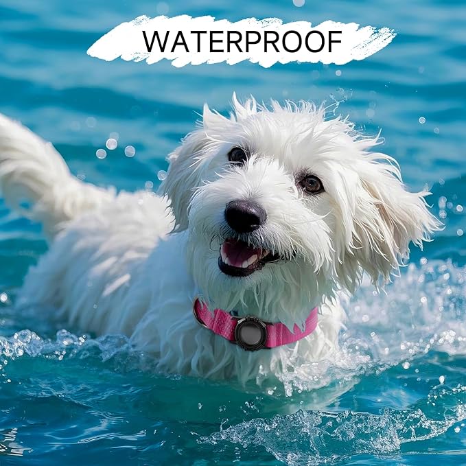 Dog Collar Compatible with Airtag, with Waterproof Cover, Multiple Colors, Multiple Sizes, Breathable Cotton and Linen Material, Suitable for Small, Medium and Large Dogs-PawvioPets