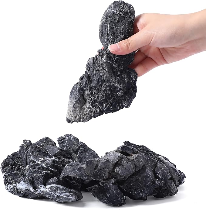 6-8 Inches Natural Seiryu Stone 4 PCS Aquarium Rocks for Aquascaping, Aquarium Landscaping, Terrariums, Fish Tank Decoration, Vivariums, Paludarium, Reptile and Amphibian Enclosures-PawvioPets