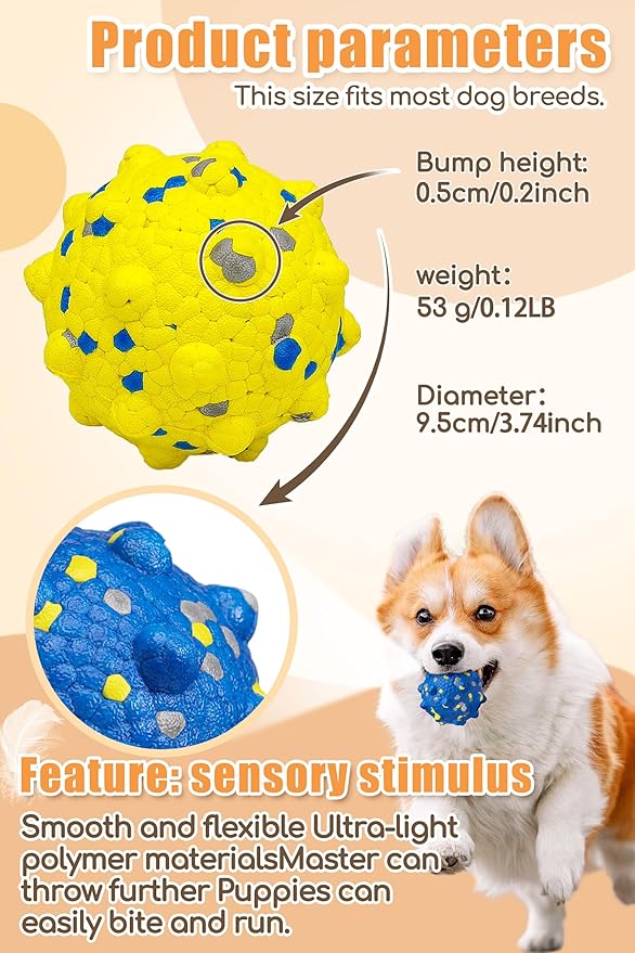 3.7'' Dog Balls for Dogs Aggressive Chewers Indestructible Tennis Durable Bouncy Interactive Dog Toy Balls for Fetch Game Floating Balls (Yellow Large)-PawvioPets