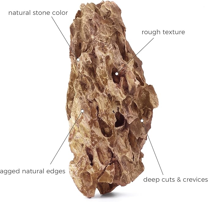 2-6 Inches Natural Dragon Stone 4 PCS Aquarium Rocks for Aquascaping, Aquarium Landscaping, Terrariums, Fish Tank Decoration, Vivariums, Paludarium, Reptile and Amphibian Enclosures-PawvioPets