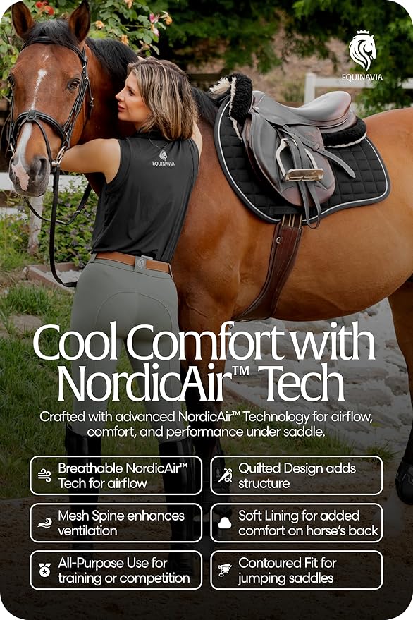 Equinavia Svalbard NordicAir™ Tech All Purpose Saddle Pad | Breathable Micromesh | Contoured Shape-PawvioPets