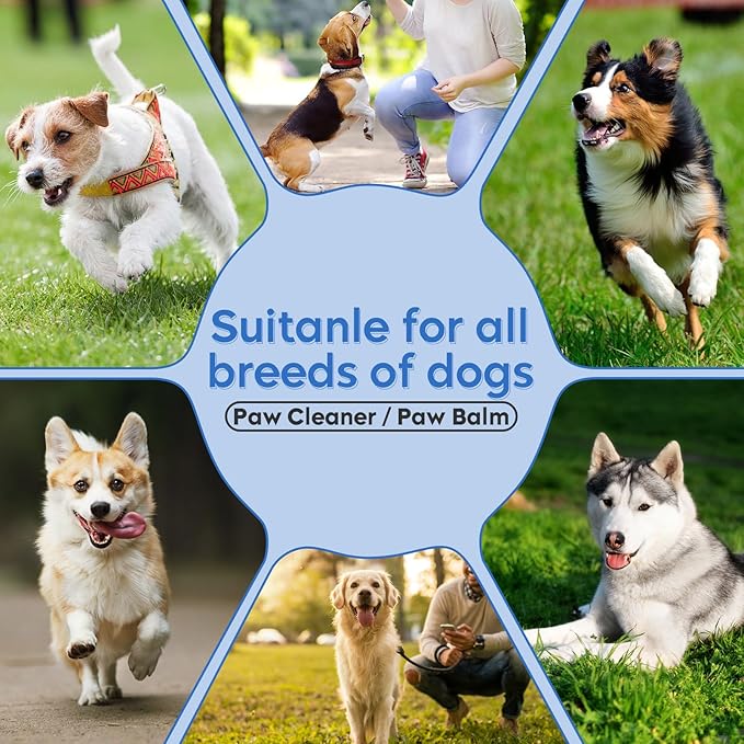 Dog Paw Care Kit- 2 Packs Cleaner for Dogs Large Medium Small XL Breed-Dog Paw Balm for Heals - Repairs & Restores Dry - Cracked Paws & Nose Protector for Pet Foot Washer Care-PawvioPets