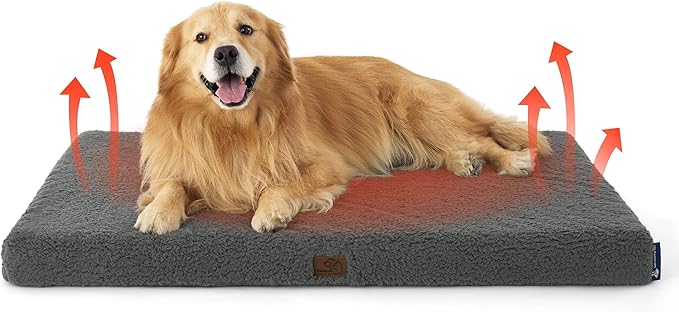 Bedsure Self Warming Dog Beds Large Sized Dog - Extra-Large Orthopedic Waterproof Puppy Bed with Removable Washable Cover, Egg Crate Foam Pet Mat, Suitable for Pet Up to 100 lbs-PawvioPets