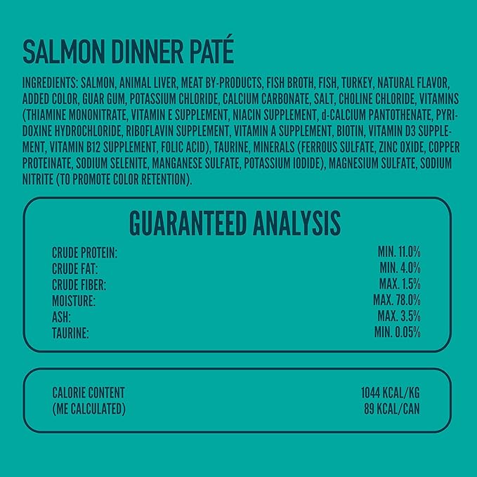 A Strong Heart Canned Wet Cat Food, Salmon Dinner Paté - 3 oz Cans (Pack of 24), Made in The USA with Real Salmon-PawvioPets