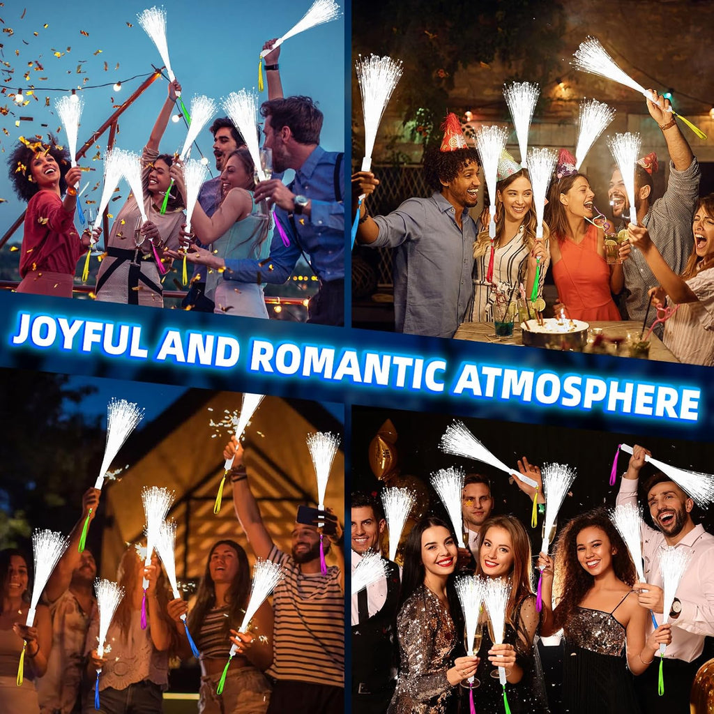 36 PCS White Fiber Optic Sticks, LED Fiber Wands, Fiber Optic Wand with 3 Light Modes, Glow in the Dark Party Supplies, Wedding Party Supplies, for Wedding, New Year, Birthday, Carnival