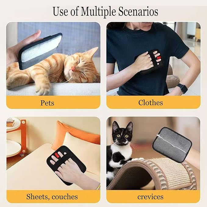 2 PCS Pet Hair Removal Gloves - Electrostatic Pet Hair Remover - Electrostatic Removal Gloves for Couch, Furniture, Carpet, Curtain - Reusable Grooming Glove for Cat & Dog-PawvioPets