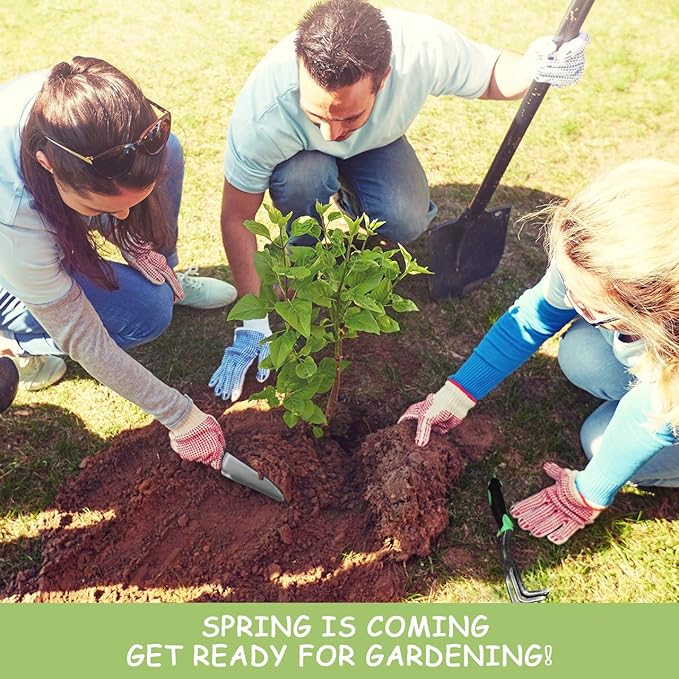 Garden Tool Set, 3 Pack Aluminum Heavy Duty Gardening Kit Includes Hand Trowel, Transplant Trowel and Cultivator Hand Rake with Soft Rubberized Non-Slip Ergonomic Handle, Garden Gifts-PawvioPets