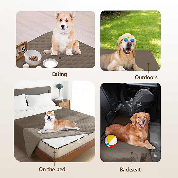 gogobunny 100% Double Sided Waterproof Dog Blanket Soft Pet Bed Cover Reversible Protect Furniture Couch Sofa Car for Puppy Cat Kids (Dark Walnut/Light Walnut, 30x30 Inch (Pack of 1))-PawvioPets