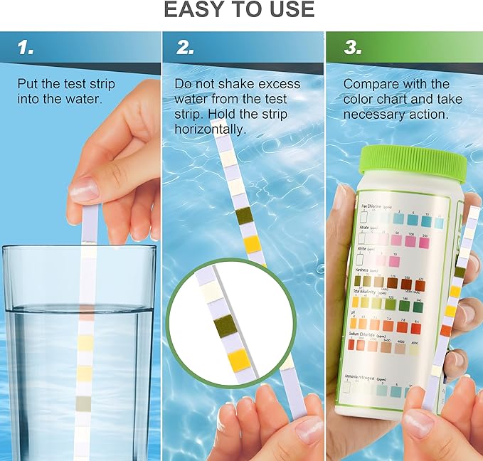 AAwipes 8-in-1 Aquarium Test Kit for Fish Tanks - Quick & Accurate Water Testing Strips for Aquariums & Ponds. Tests pH, Ammonia, Alkalinity, Hardness, Chlorine, etc. (K02-50)-PawvioPets