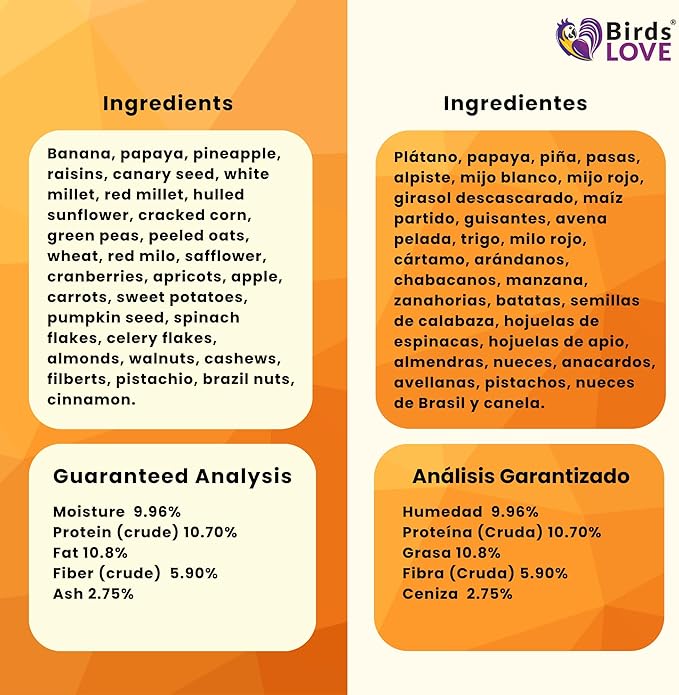 Birds LOVE All Natural Garden Blend Bird Food for Medium Birds - Cockatiels, Green Cheek Conures, Ringneck Parakeets and Small Quakers 4lb-PawvioPets