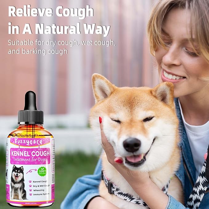 2 Pack Dog Cough Treatment，Natural Kennel Cough Medicine for Dogs,Effective Kennel Cough Treatment and Allergy Relief, Herbal Drops for All Breeds & Sizes, Soothing Dog Cough Medicine-PawvioPets