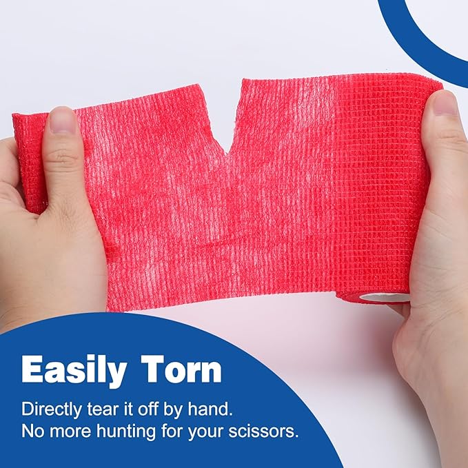 AZEN 18 Pack Self Adhesive Bandage Wrap, 4" X 5 Yards Elastic Cohesive Bandage Wrap, Color Athletic Tape, Tattoo Grip Tape Wra, Ankle Tape, Vet Wrap-PawvioPets